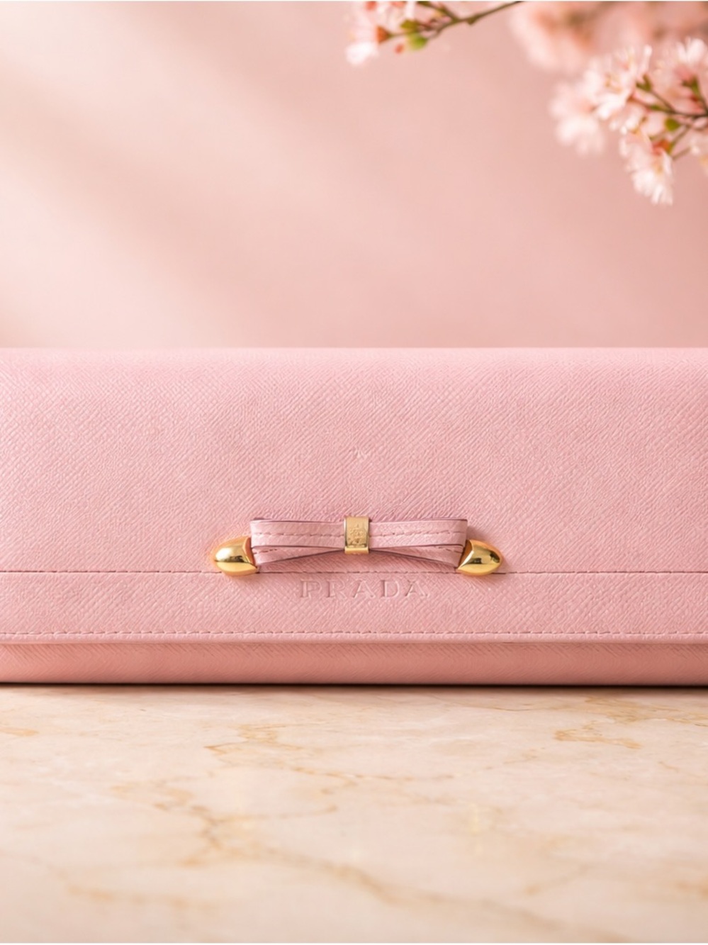 Prada Pink Bow Accent Women's Wallet w/ Box and original COA